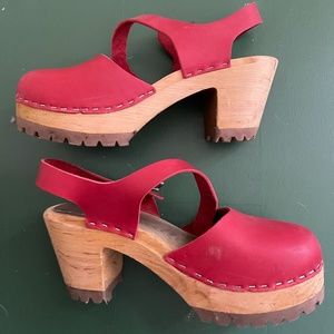 MIA Abba Clog in Red Leather